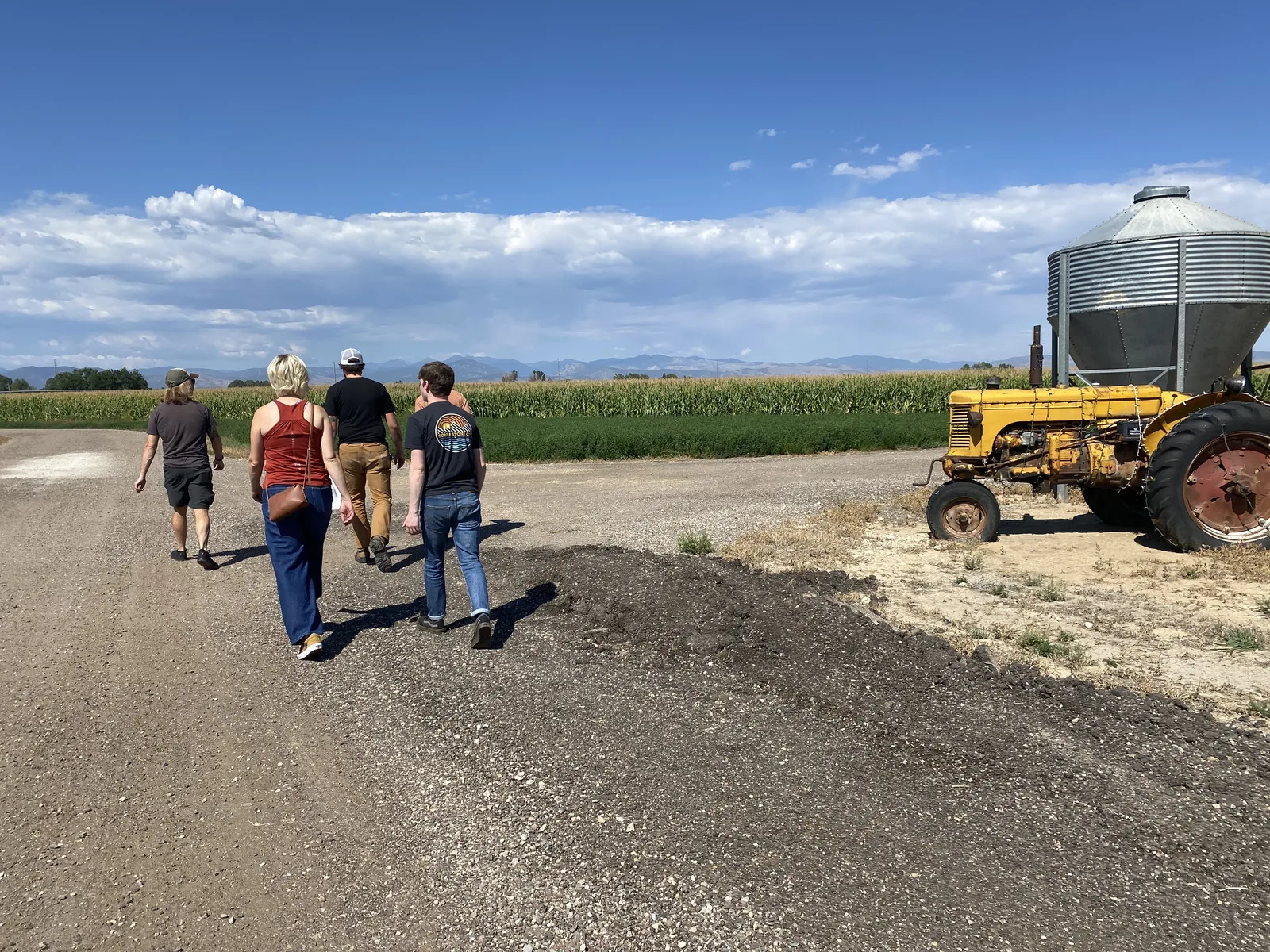 Avant Garde team members touring Root Shoot Malting farm fields in Colorado
