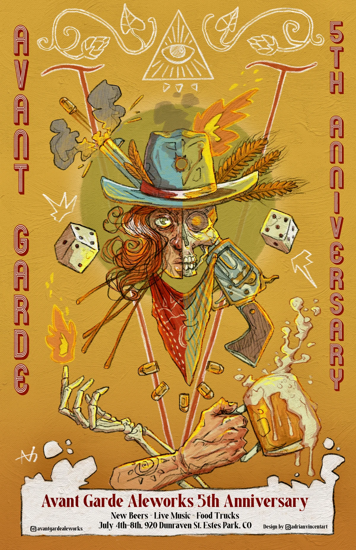 Avant Garde Aleworks five year anniversary poster from 2024