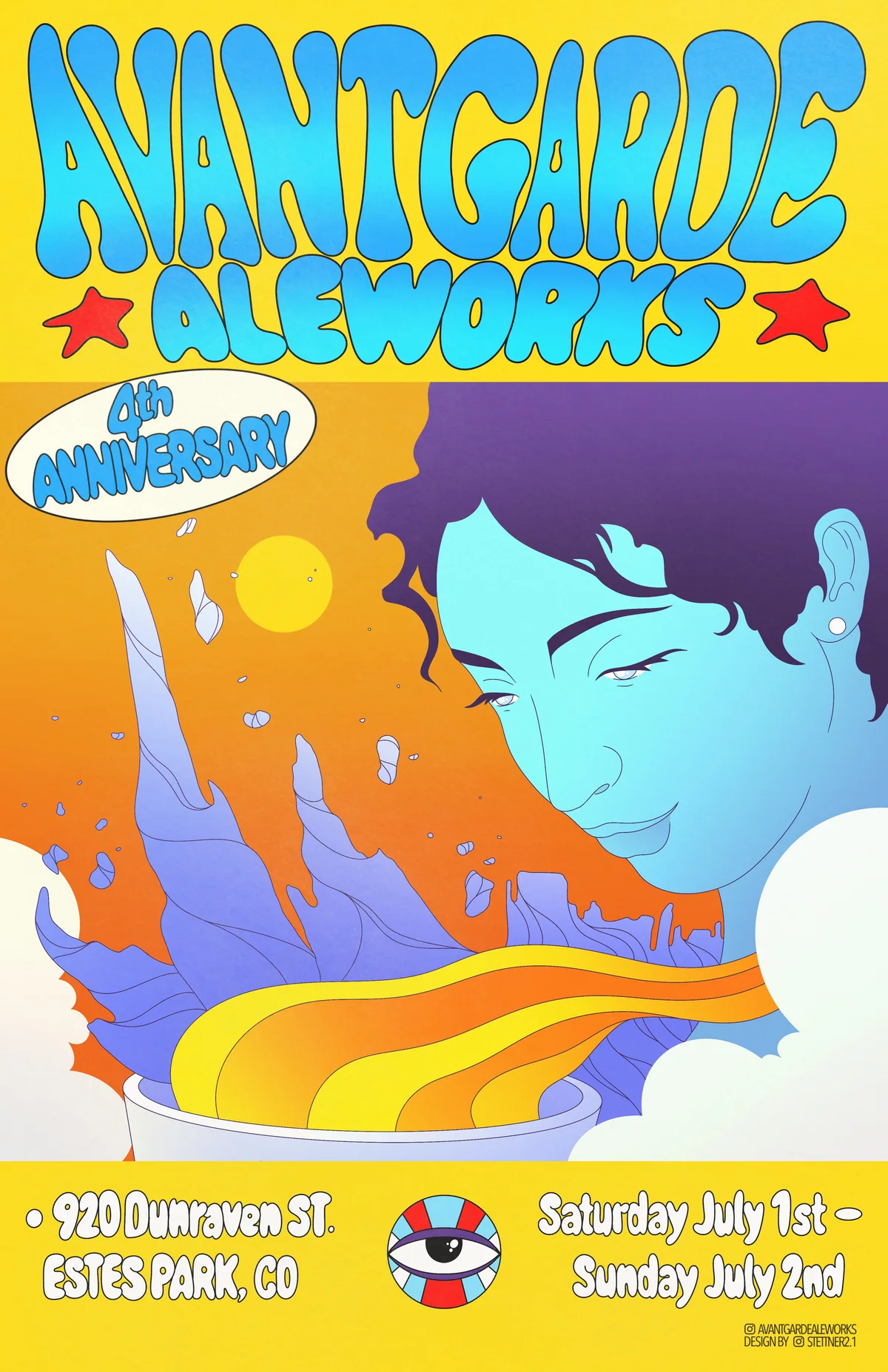 Avant Garde Aleworks four year anniversary poster