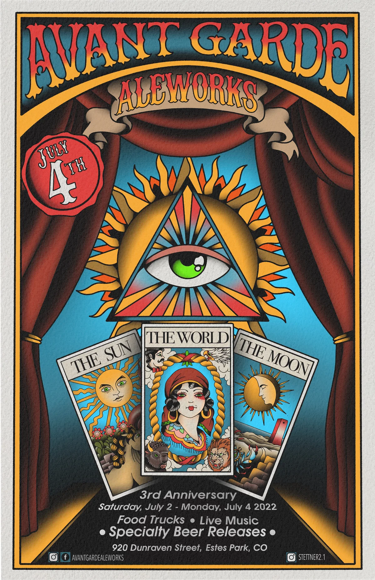 Avant Garde Aleworks three year anniversary poster from 2022